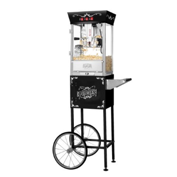 Great Northern Popcorn 8 Ounce Antique Style Popcorn Machine - Electric Countertop Popcorn Maker Cart (Black) 823424DZS